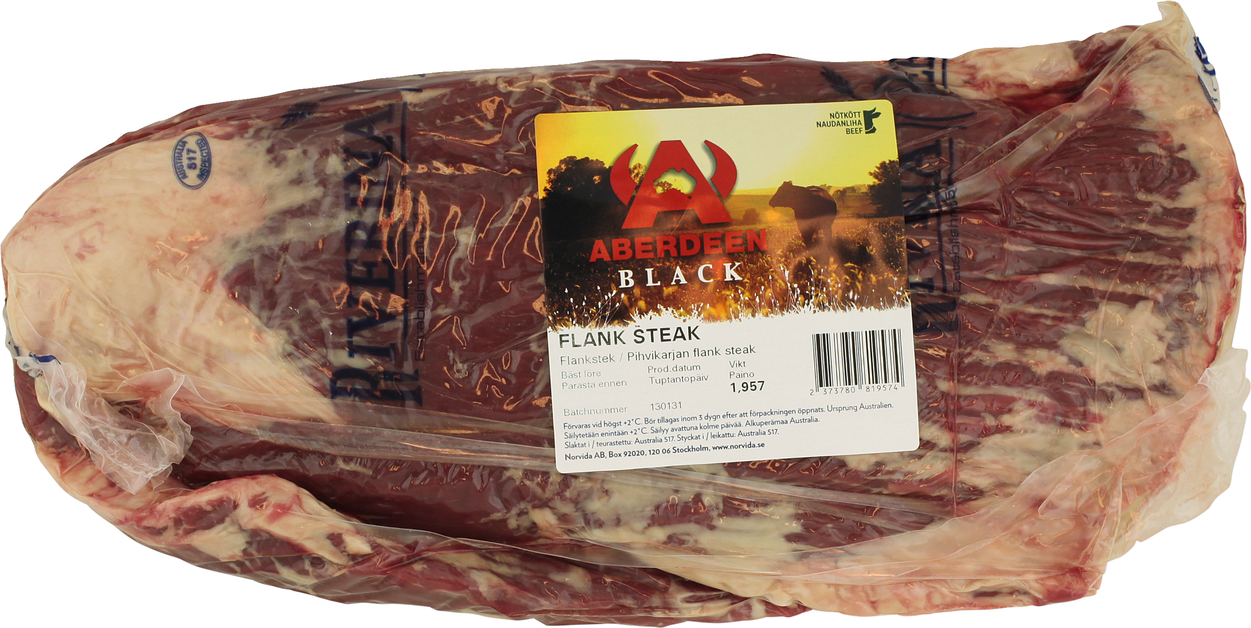 Aberdeen Black pihvikarjan flank steak n. 1,8kg tuore