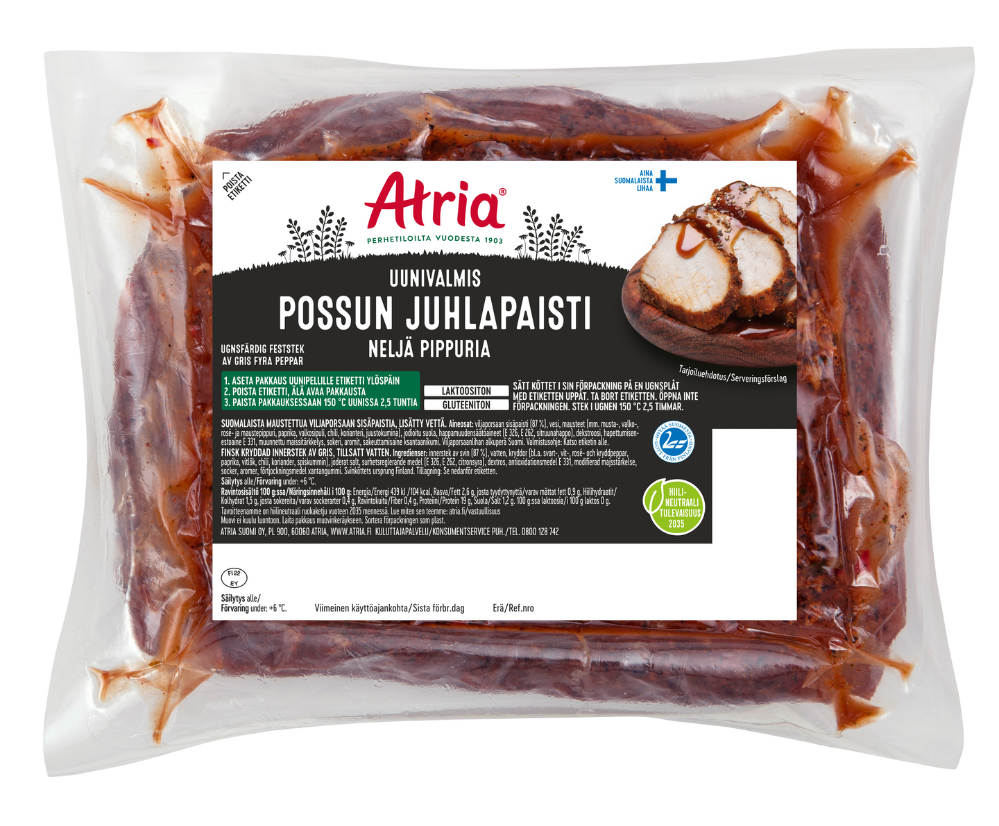 Atria Uunivalmis Possun Juhlapaisti Neljä Pippuria n. 1,7 kg