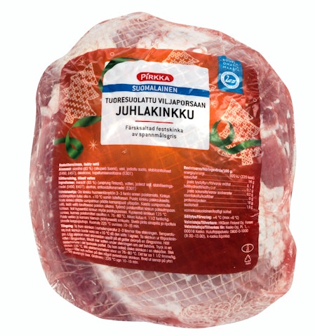 Pirkka suomalainen Viljaporsaan Juhlakinkku tuoresuolattu n. 2,7 kg
