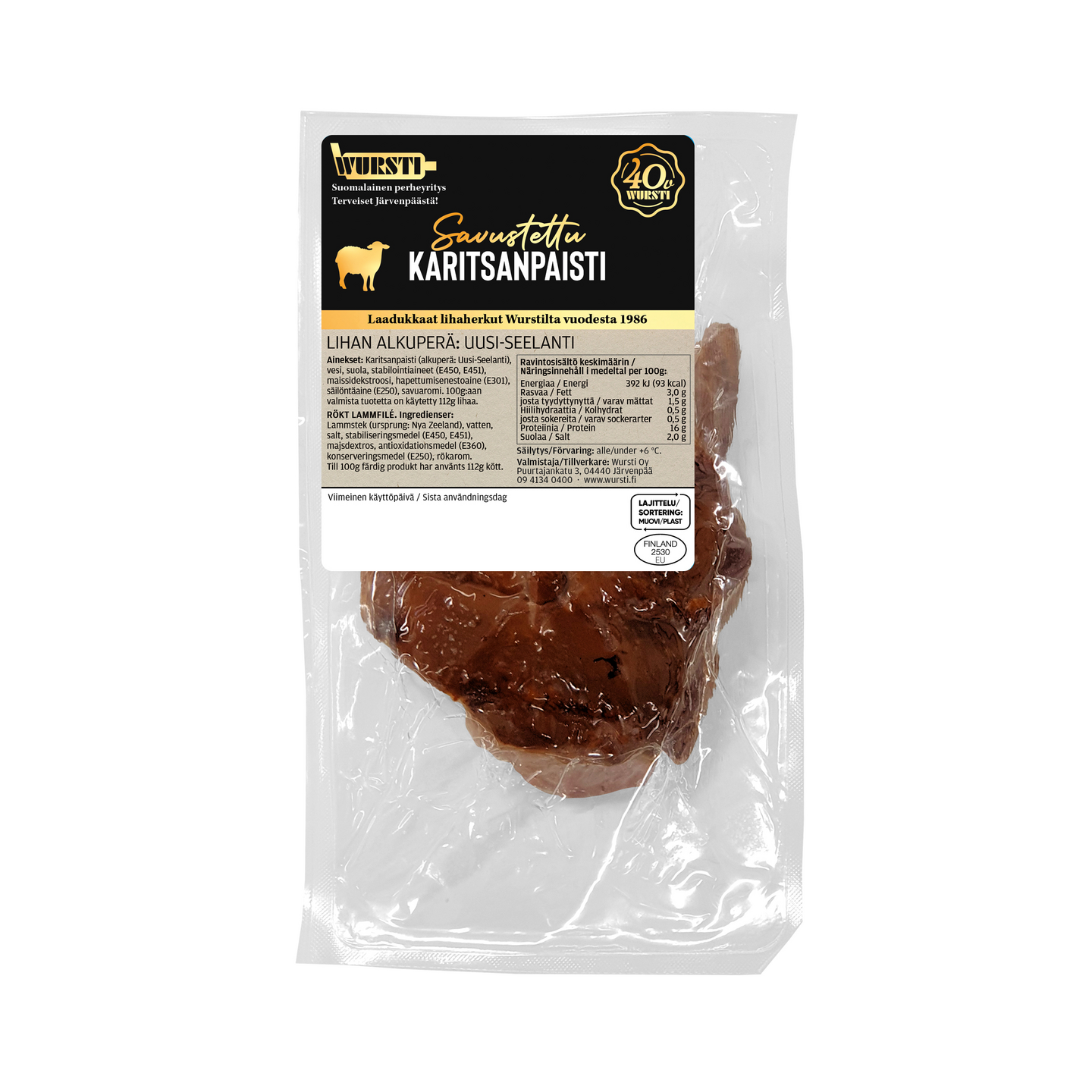 Wursti Savustettu karitsanpaisti pala n. 500g