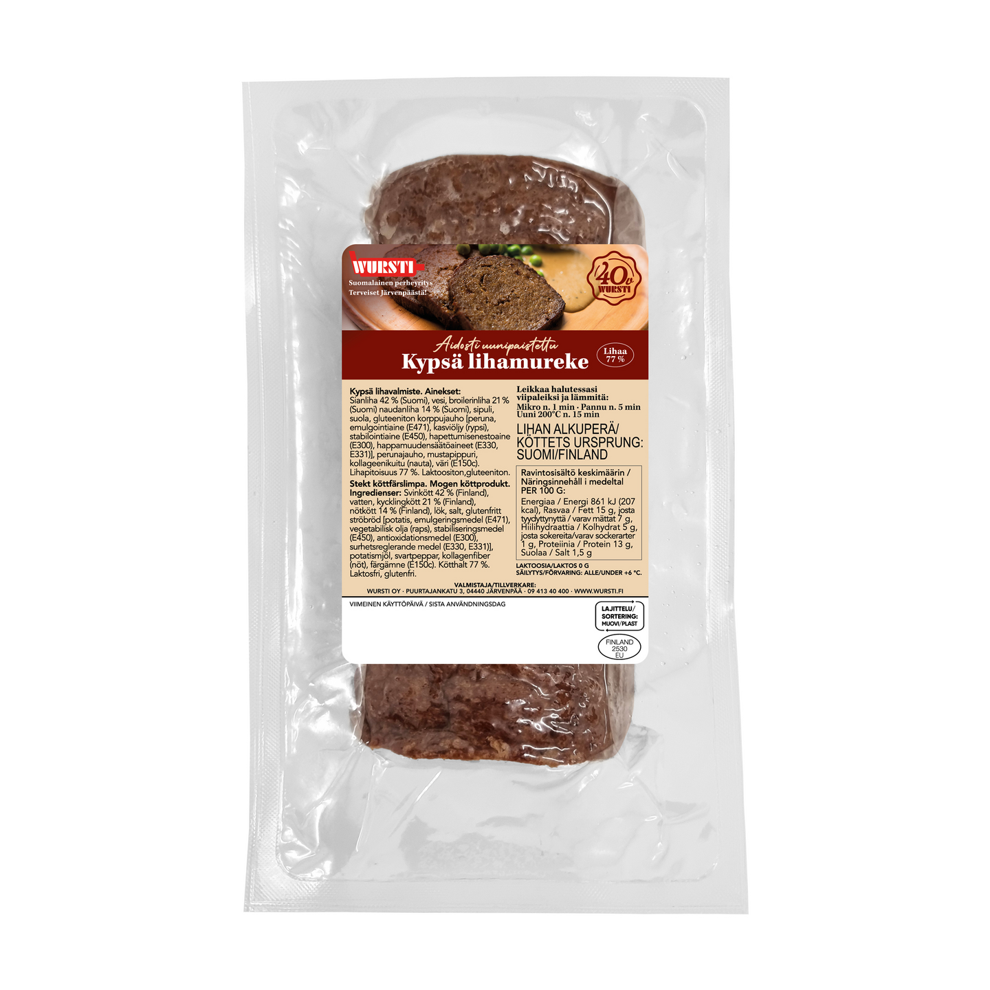 Wursti Kypsä lihamureke n. 800g pala