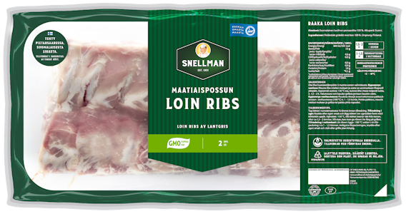 Snellman Maatiaispossun loin ribs n. 1 kg