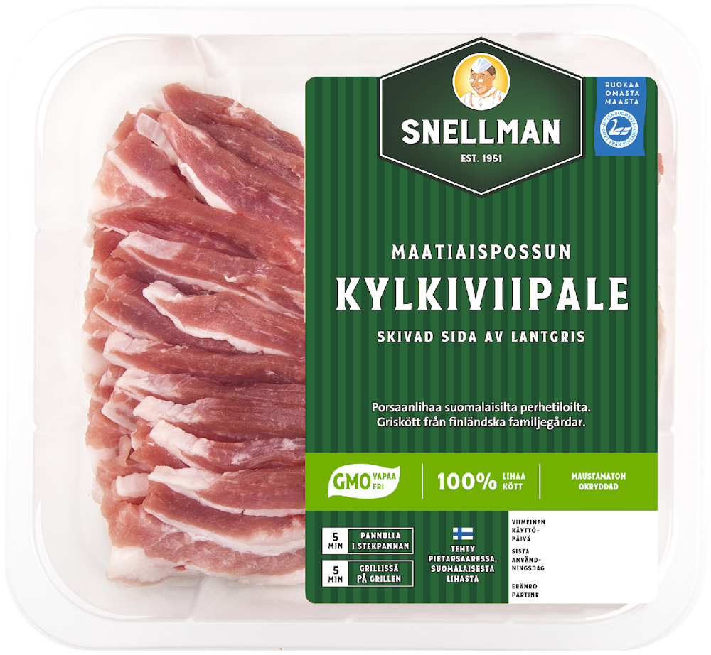 Snellman porsaan kylkiviipale n350g — HoReCa-tukku Kespro