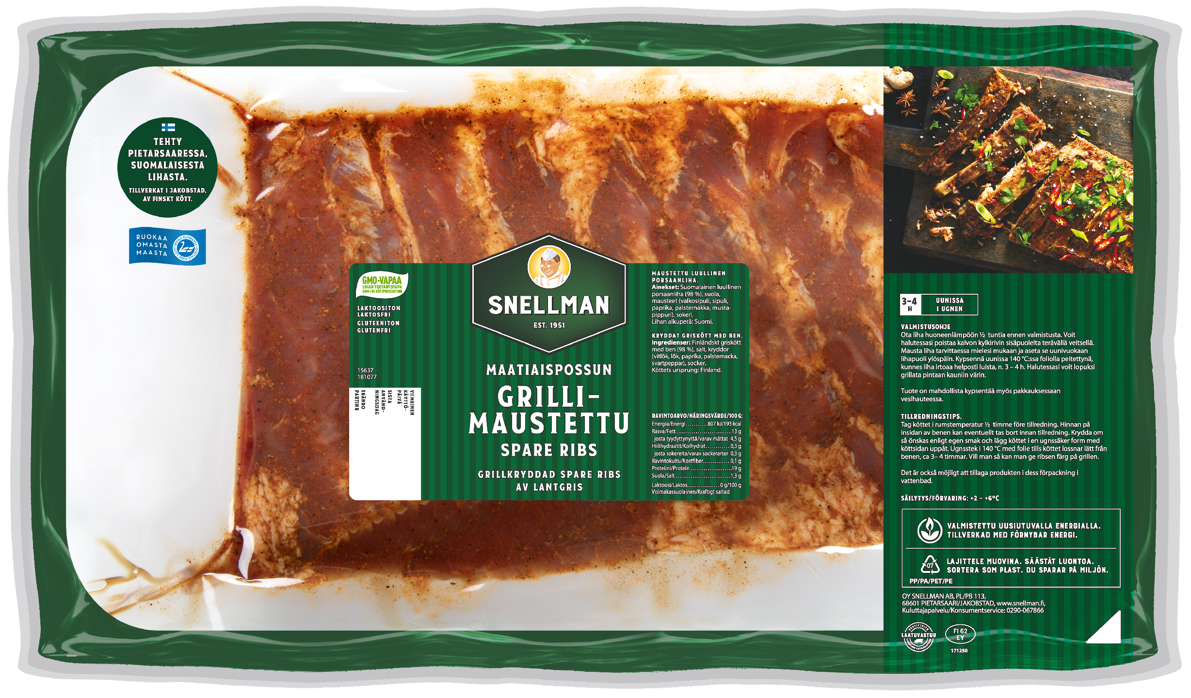 Snellman Maatiaspossun grillimaustettu spare ribs n. 1 kg | K-Ruoka  Verkkokauppa