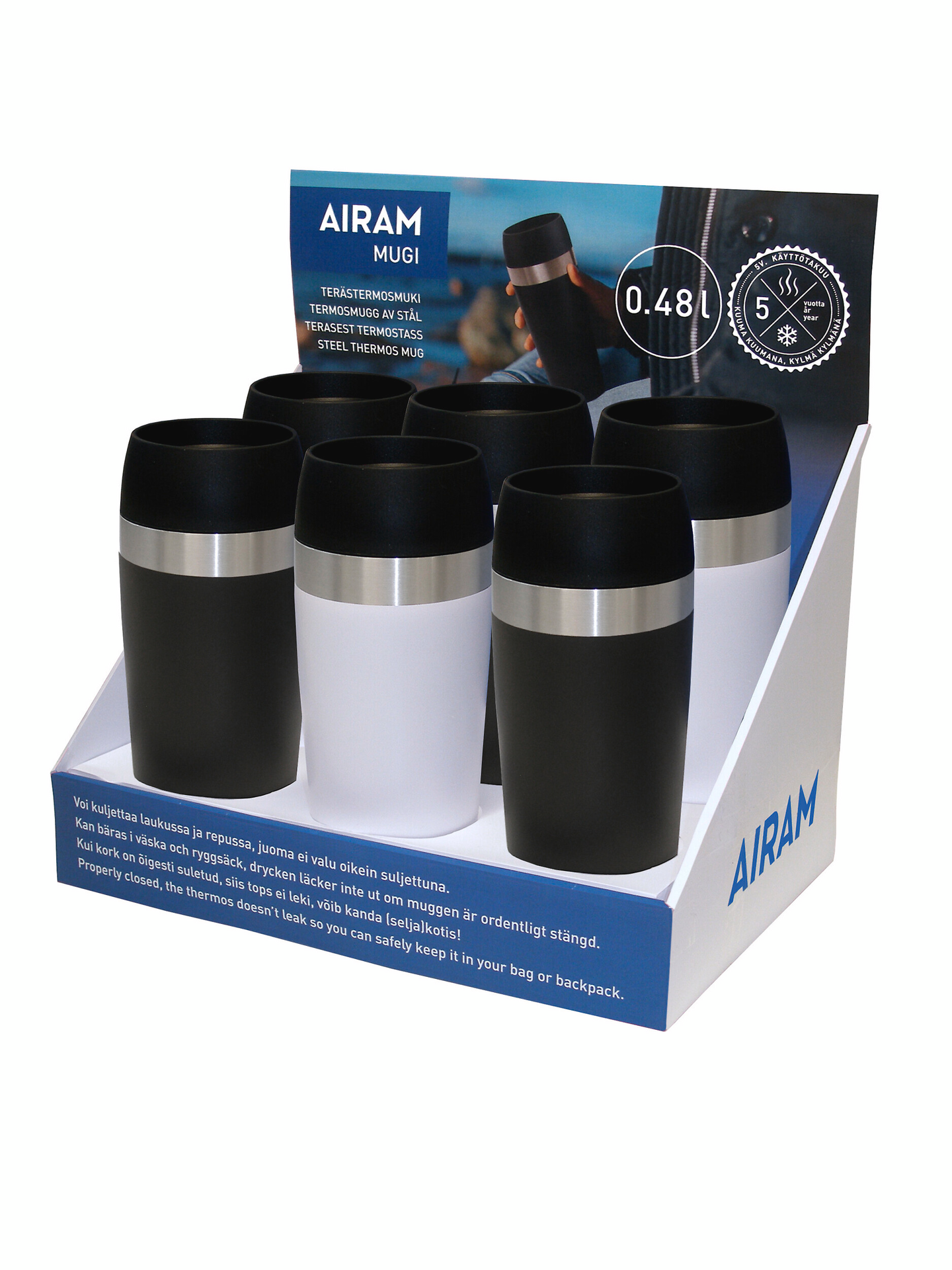 Airam Mugi terästermosmuki 0,48 l laj.