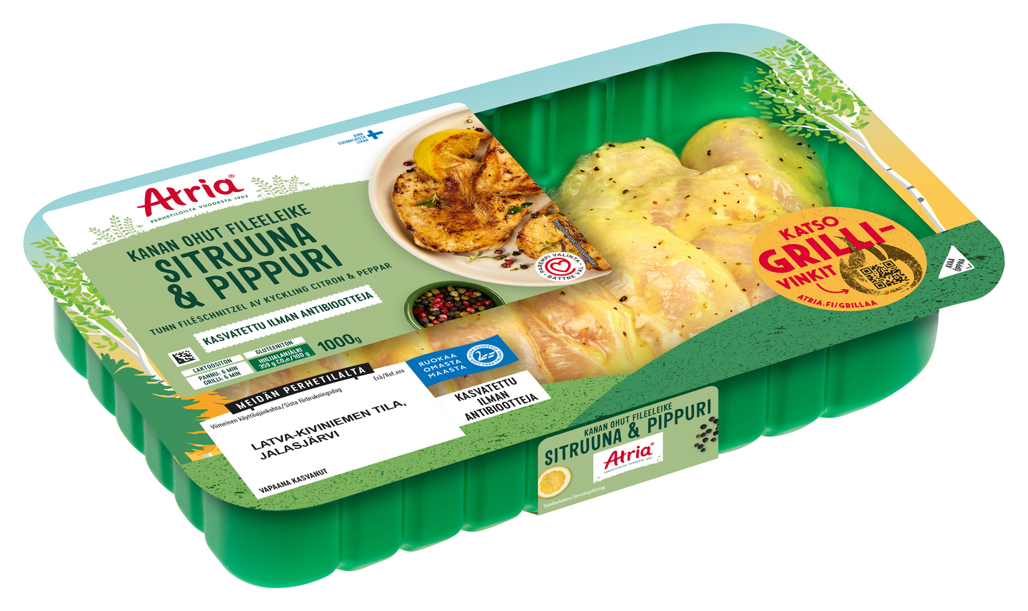 Atria Kanan ohut fileeleike sitruuna & pippuri 1000 g