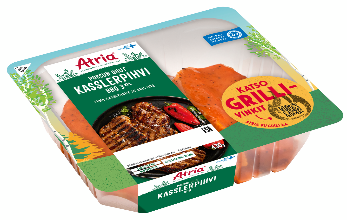 Atria possun ohut kasslerpihvi BBQ 430 g