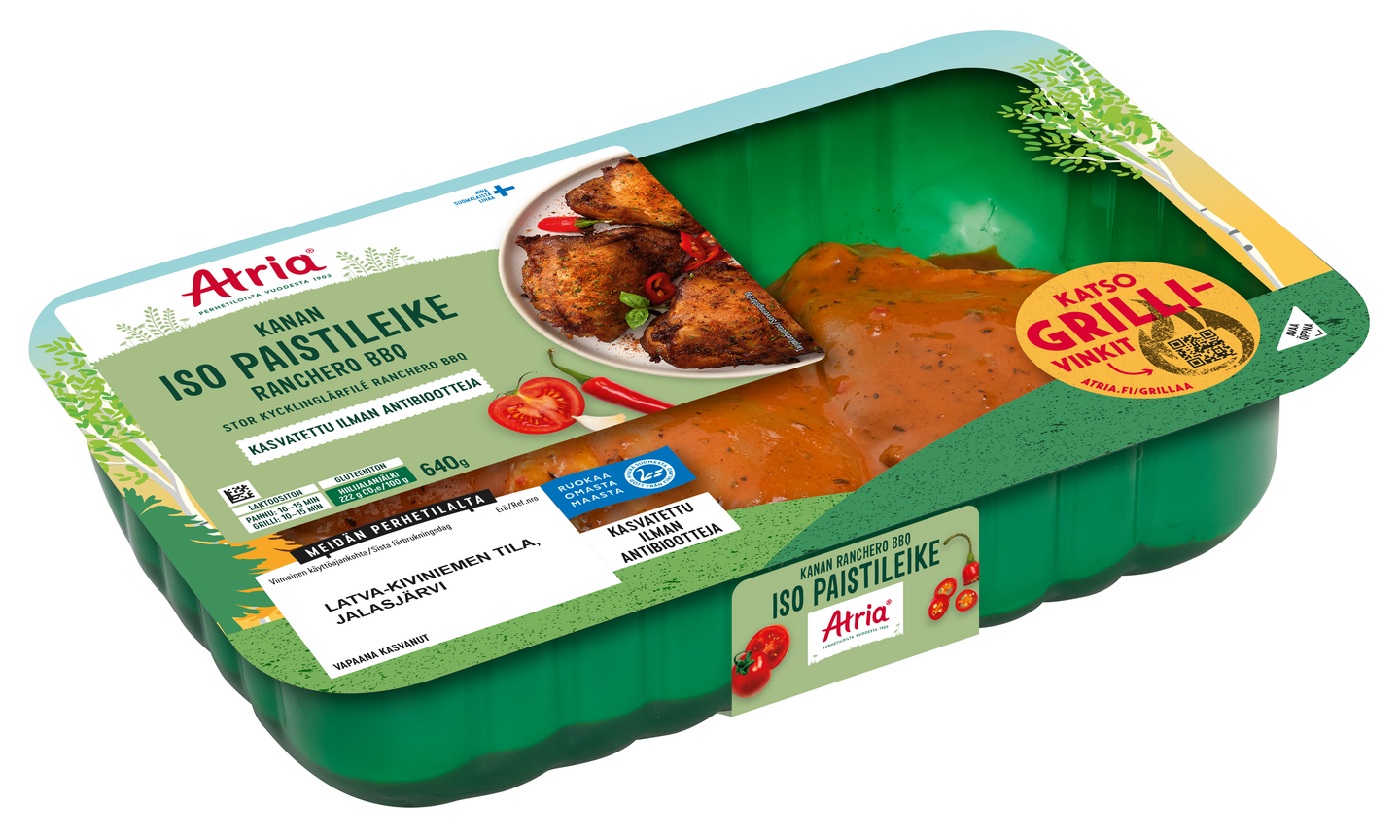 Atria kanan iso paistileike ranchero BBQ 640 g