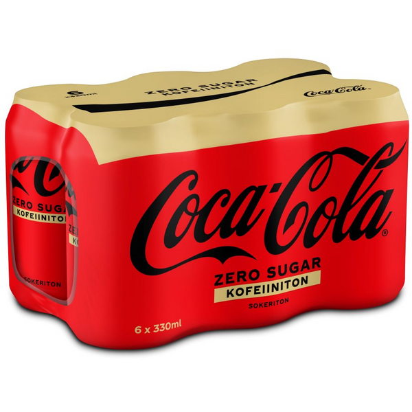 Coca-Cola Zero Sugar Kofeiiniton 0,33l 6-pack