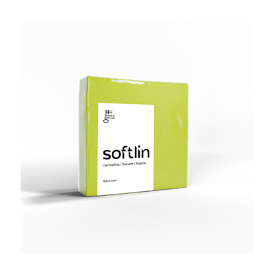 Softlin Basic lime lautasliina 24cm 2-krs 1/4 100kpl