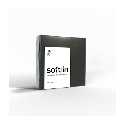 Softlin Basic musta lautasliina 24cm 2-krs 1/4 100kpl