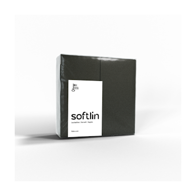 Softlin Basic musta lautasliina 39cm 2-krs 1/8 100kpl