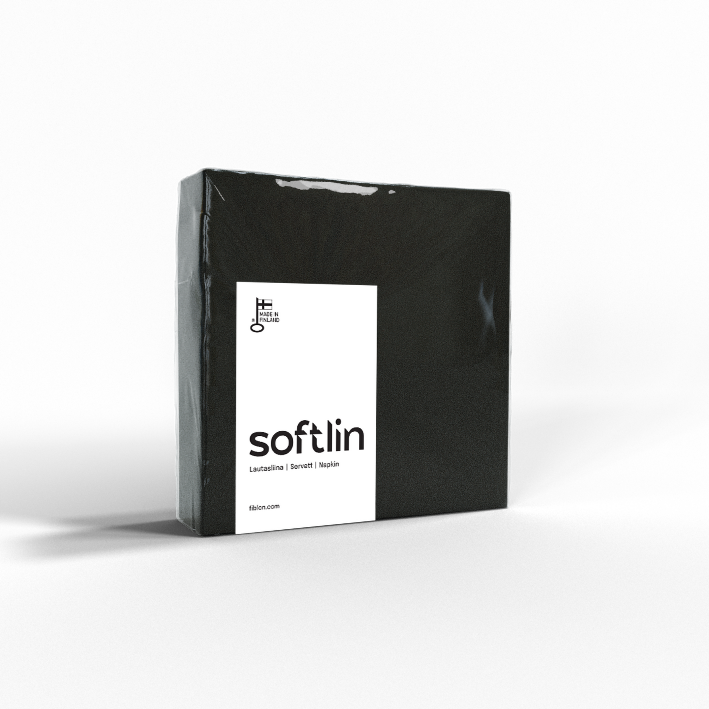 Softlin Basic musta lautasliina 39cm 3-krs 1/4 70kpl