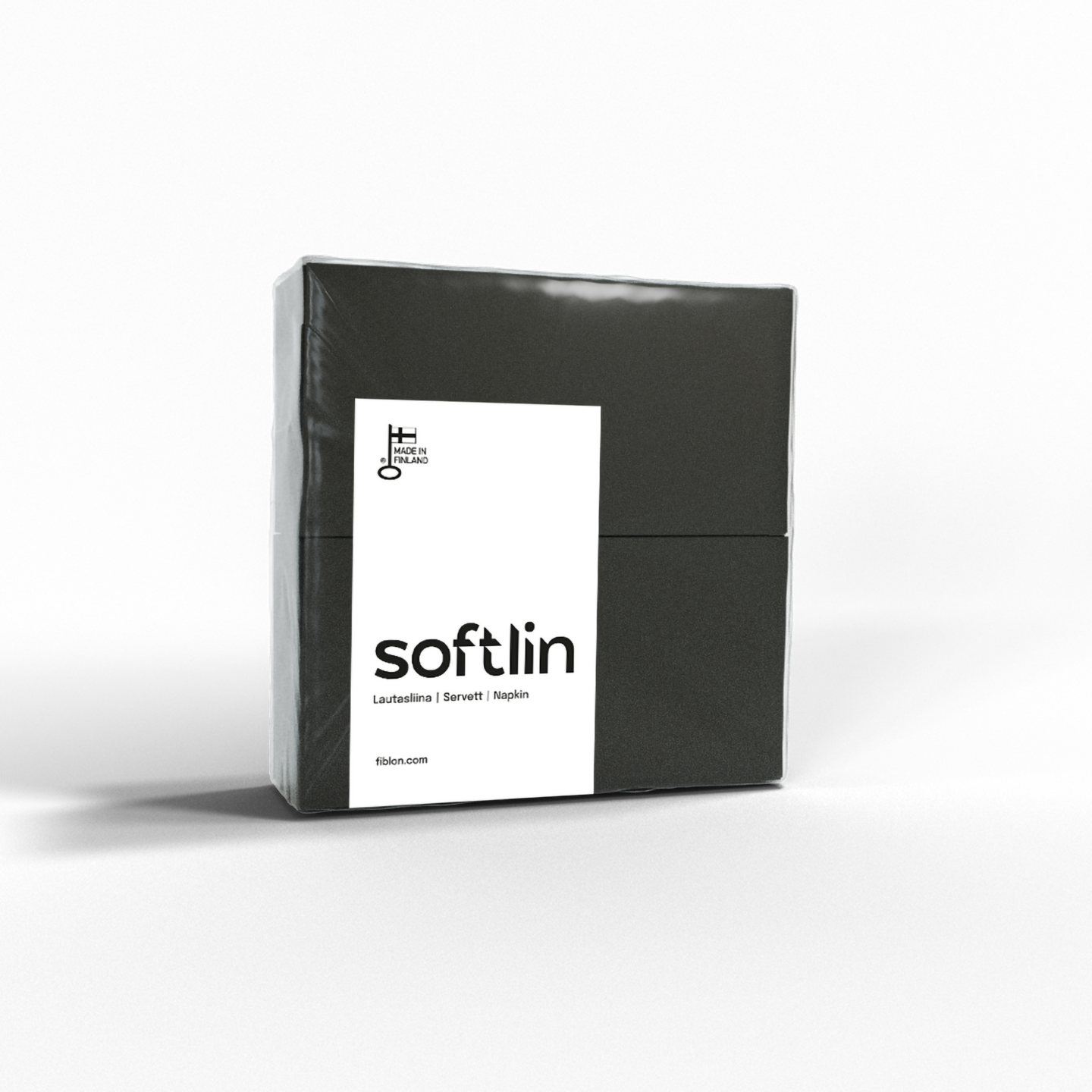 Softlin Basic musta lautasliina 33cm 3-krs 1/8 70kpl
