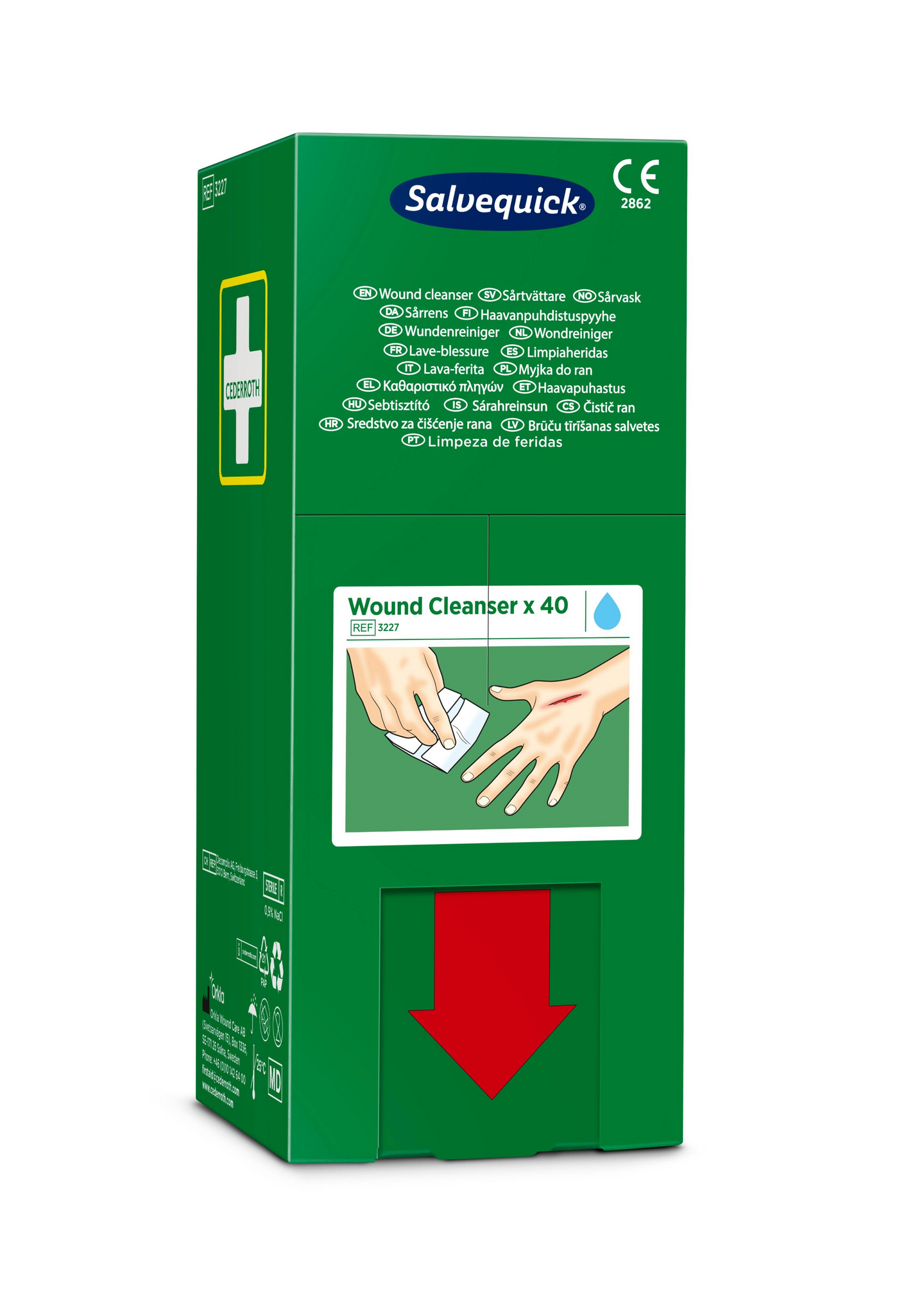 Cederroth Salvequick haavapyyhe (0,9% NaCl steriili) 40kpl