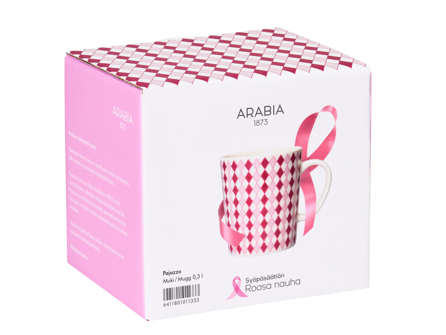 Arabia Pajazzo muki 0,3L Roosa nauha