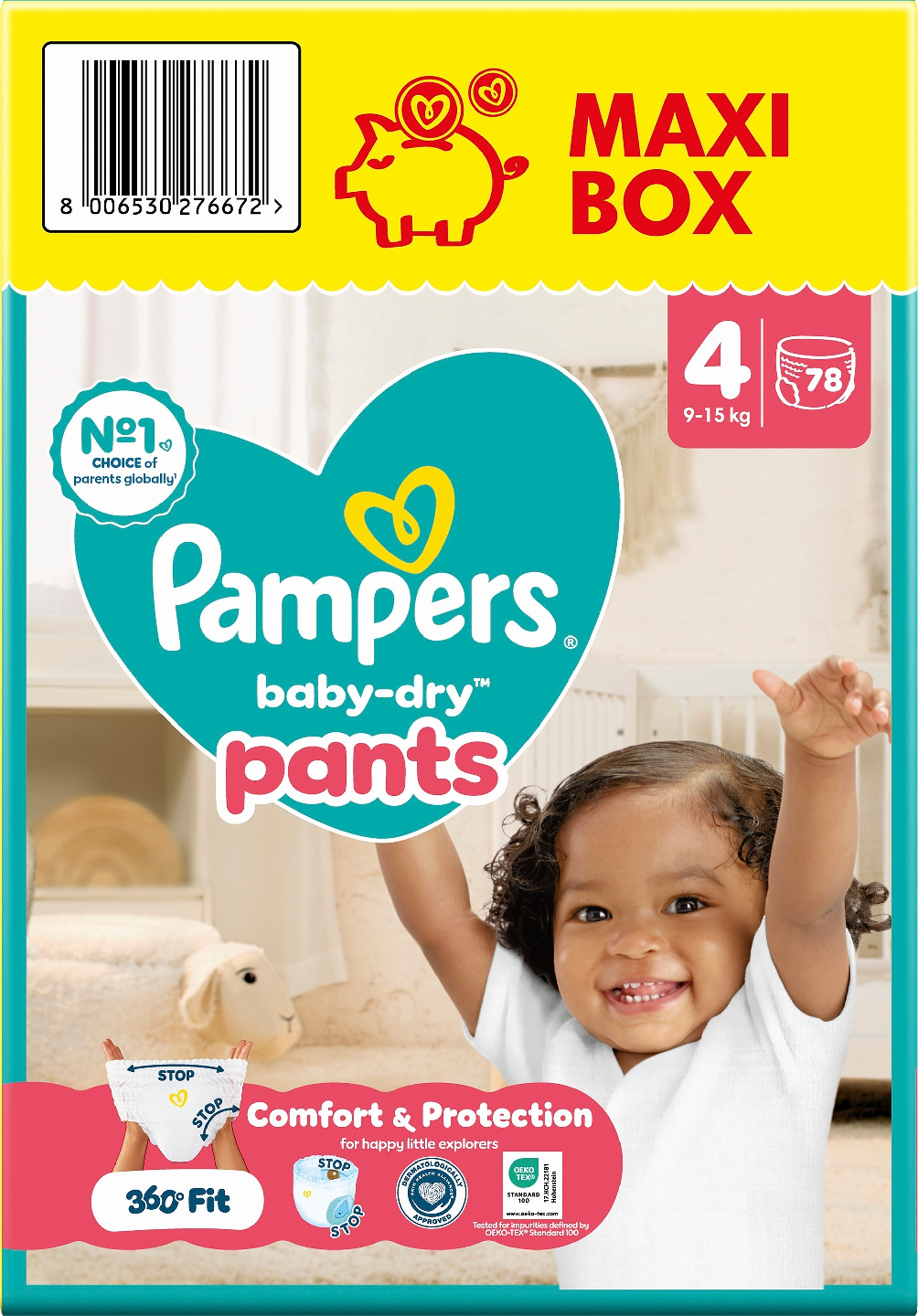 Pampers BabyDry Pants S4 9-15kg 78kpl housuvaippa Maxi Box