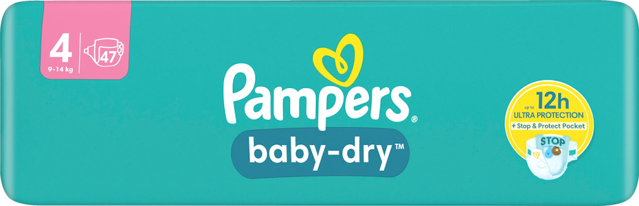 Pampers teippivaippa 47kpl Baby Dry S4 9-14kg