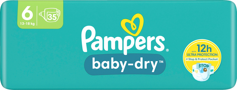 Pampers teippivaippa 35kpl Baby Dry S6 13-18kg