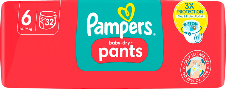 Pampers Baby Dry housuvaippa S6 15+kg 32kpl