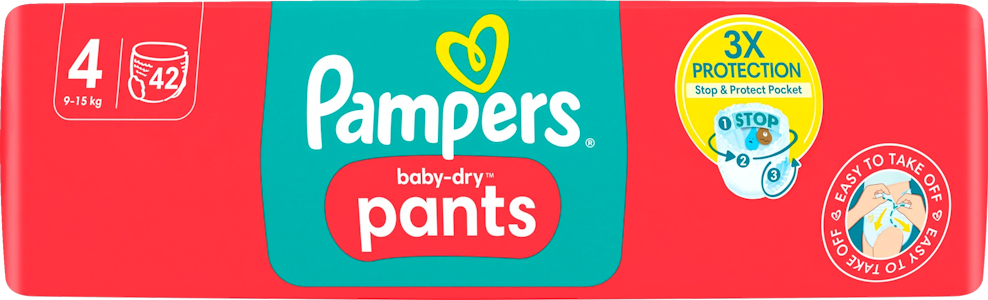 Pampers Baby Dry Pants S4 9-15kg 42kpl housuvaippa