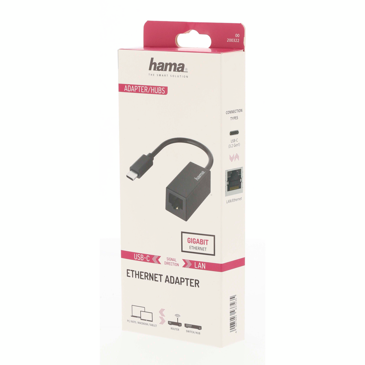 Hama USB-C 3.1 - RJ45 Ethernet -verkkoadapteri