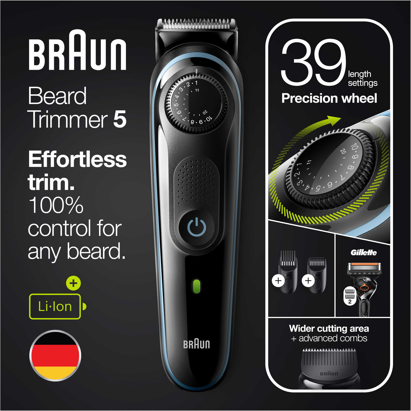 Braun BT5340 -parta- ja hiustrimmeri + Gilette höylä