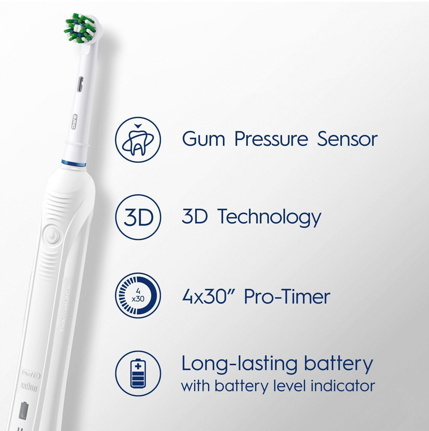 Oral-B Pro 1 750 -sähköhammasharja, valkoinen