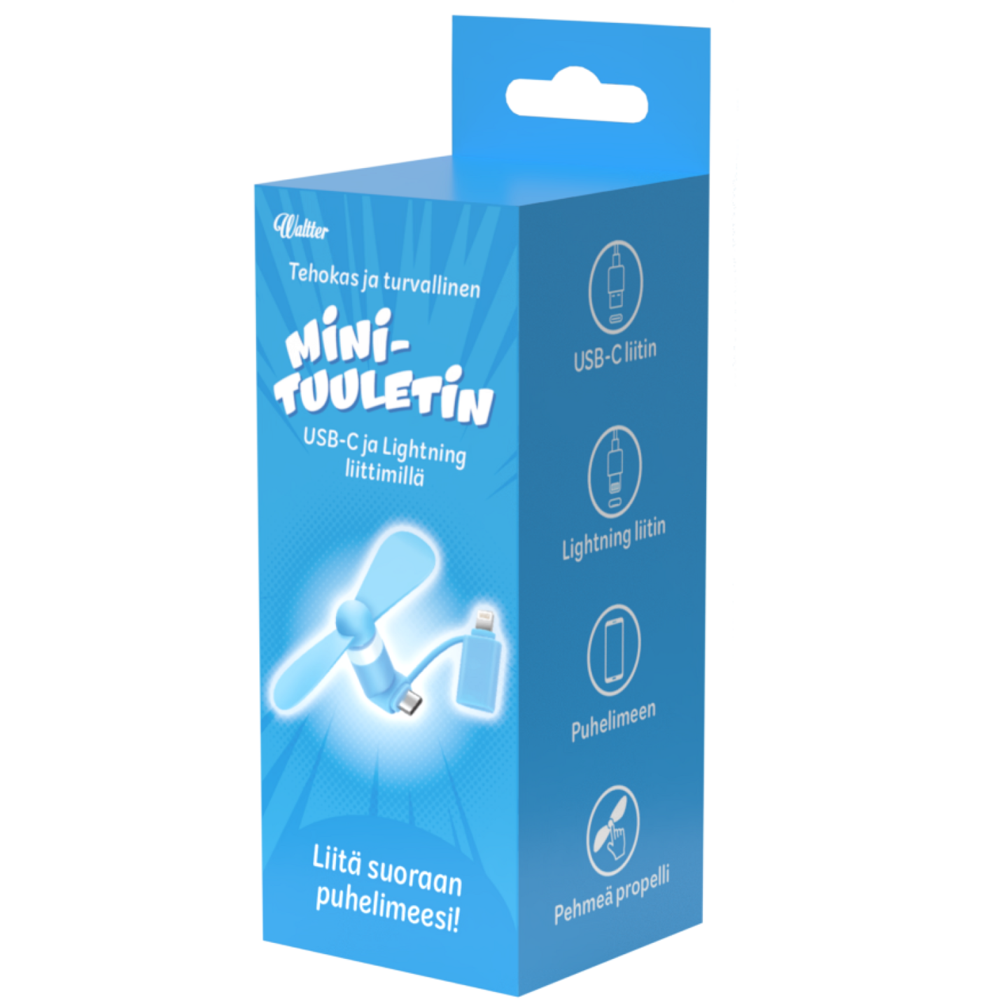Waltter USB-minituuletin, sininen