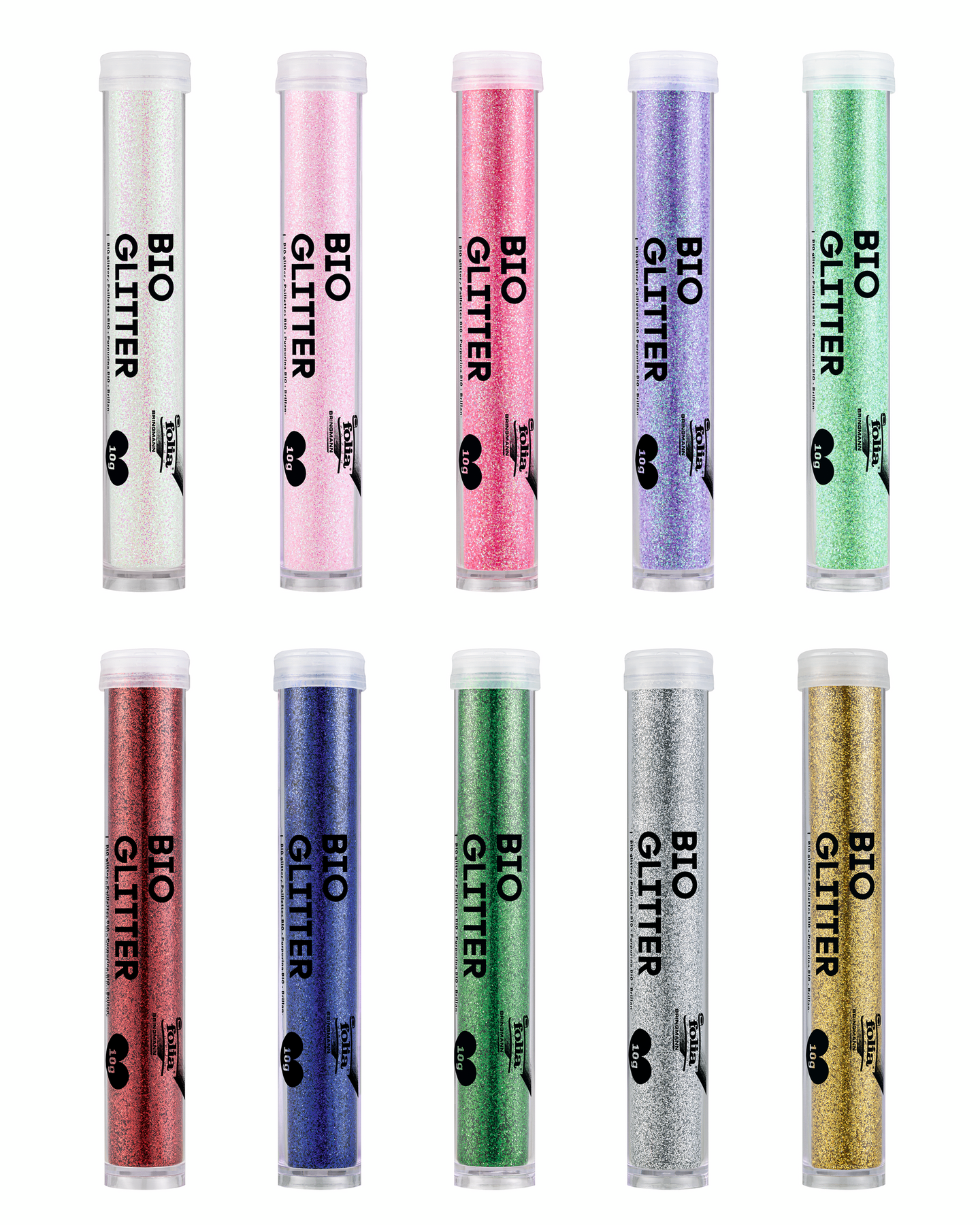 Folia BIO glitteri 10g, helmiäis valkoinen