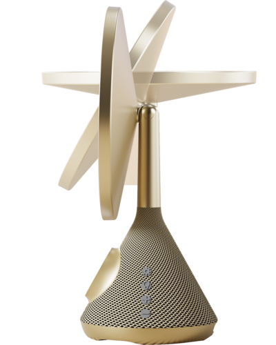 Magic Mirror LED-valaistu meikkipeili langattomalla laturilla ja kaiuttimella, kulta