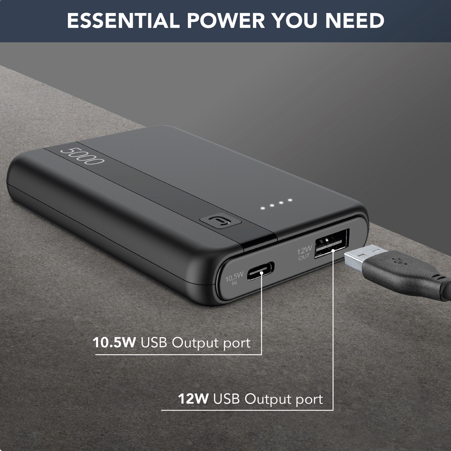 Cellularline Essential 5000 mAh -varavirtalähde
