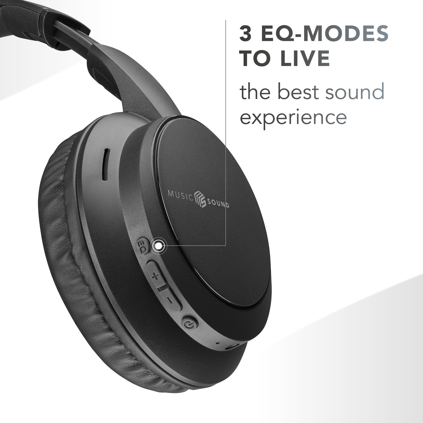 MusicSound Boost -langattomat sankakuulokkeet, musta