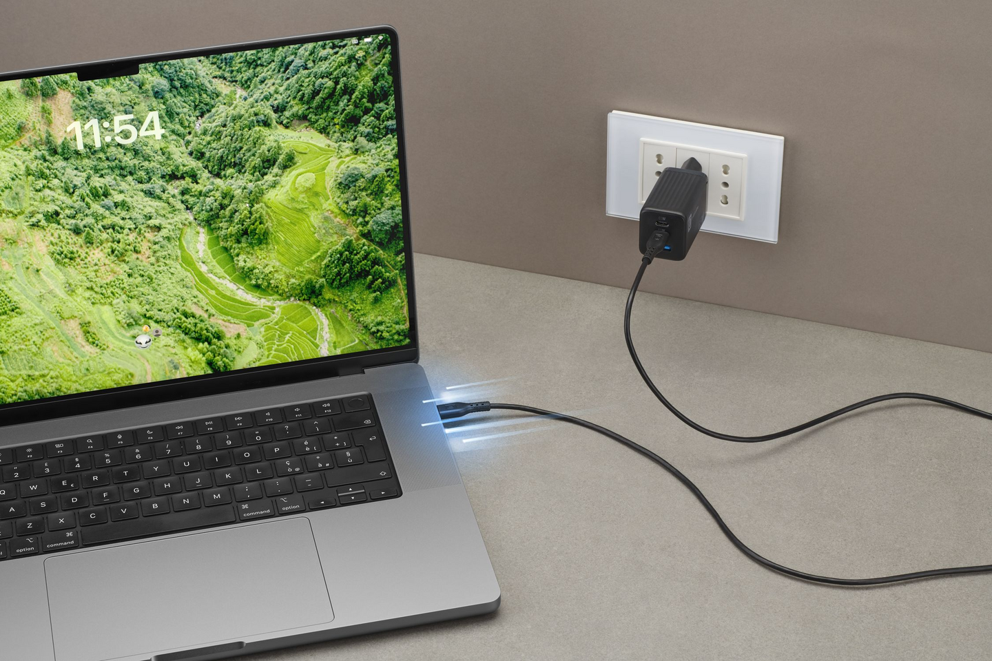 Cellularline Power 100W USB-C - USB-C -kaapeli, 1,2 m