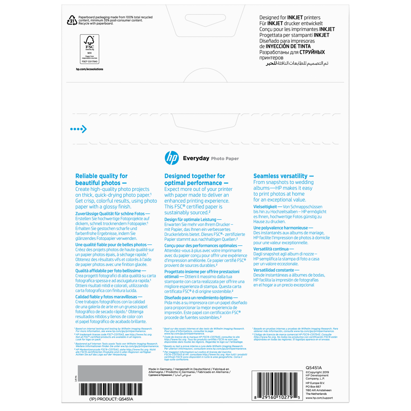 HP Everyday A4 -kiiltävä valokuvapaperi, 25 arkkia