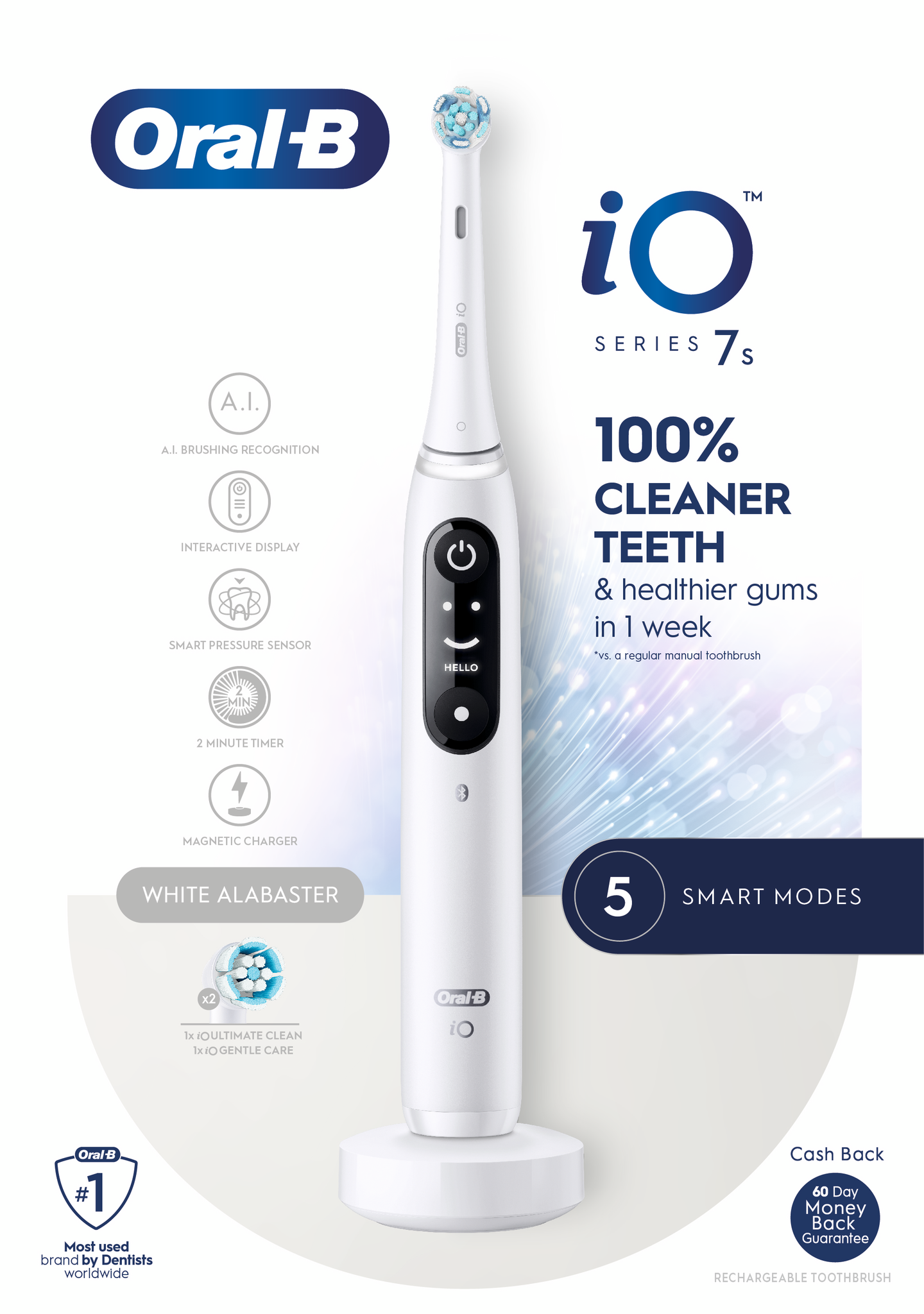 Oral-B iO7s White Alabaster -sähköhammasharja