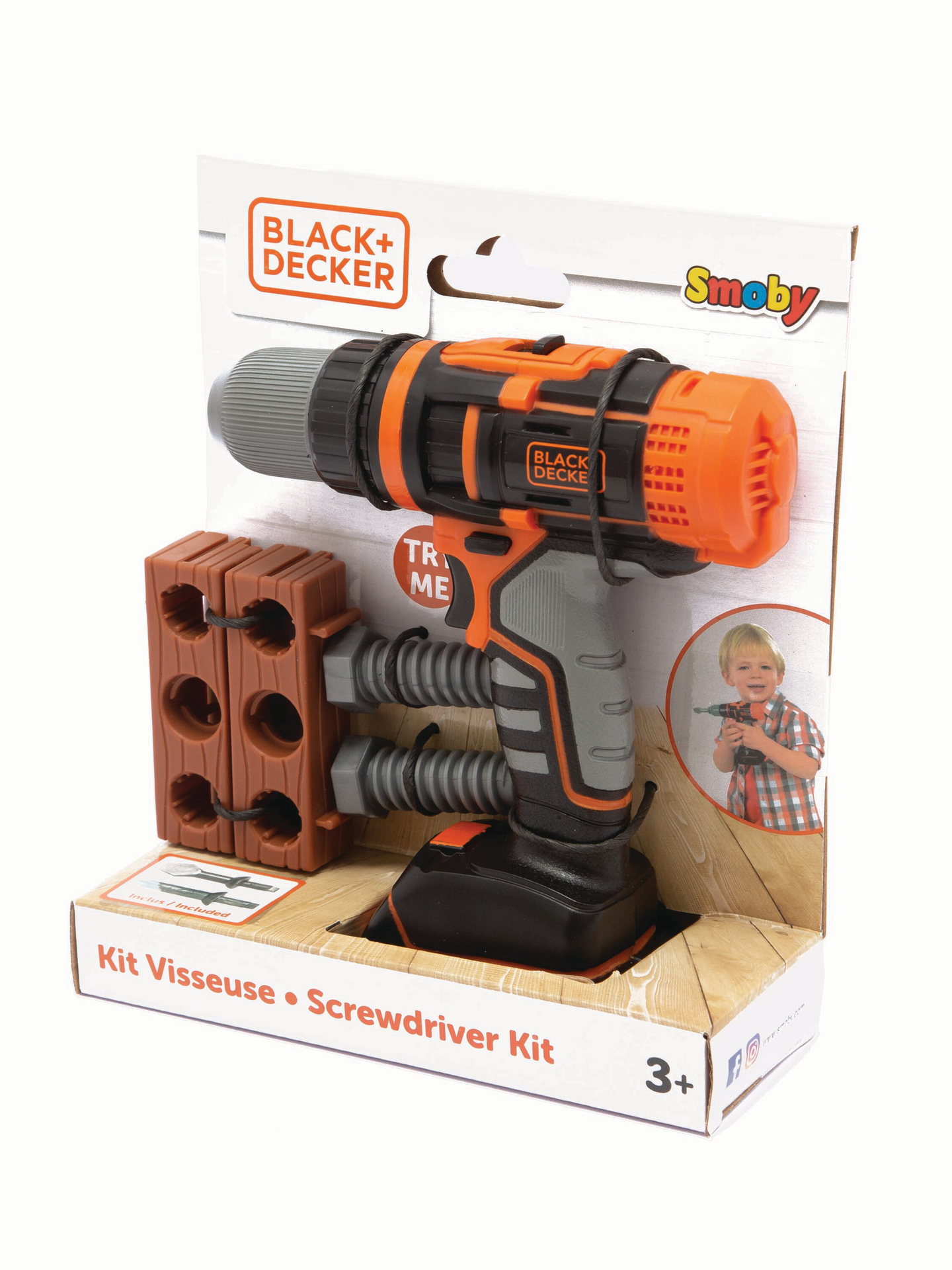 Smoby Black+Decker Mekaaninen Akkuporakone nikkarointileikkeihin