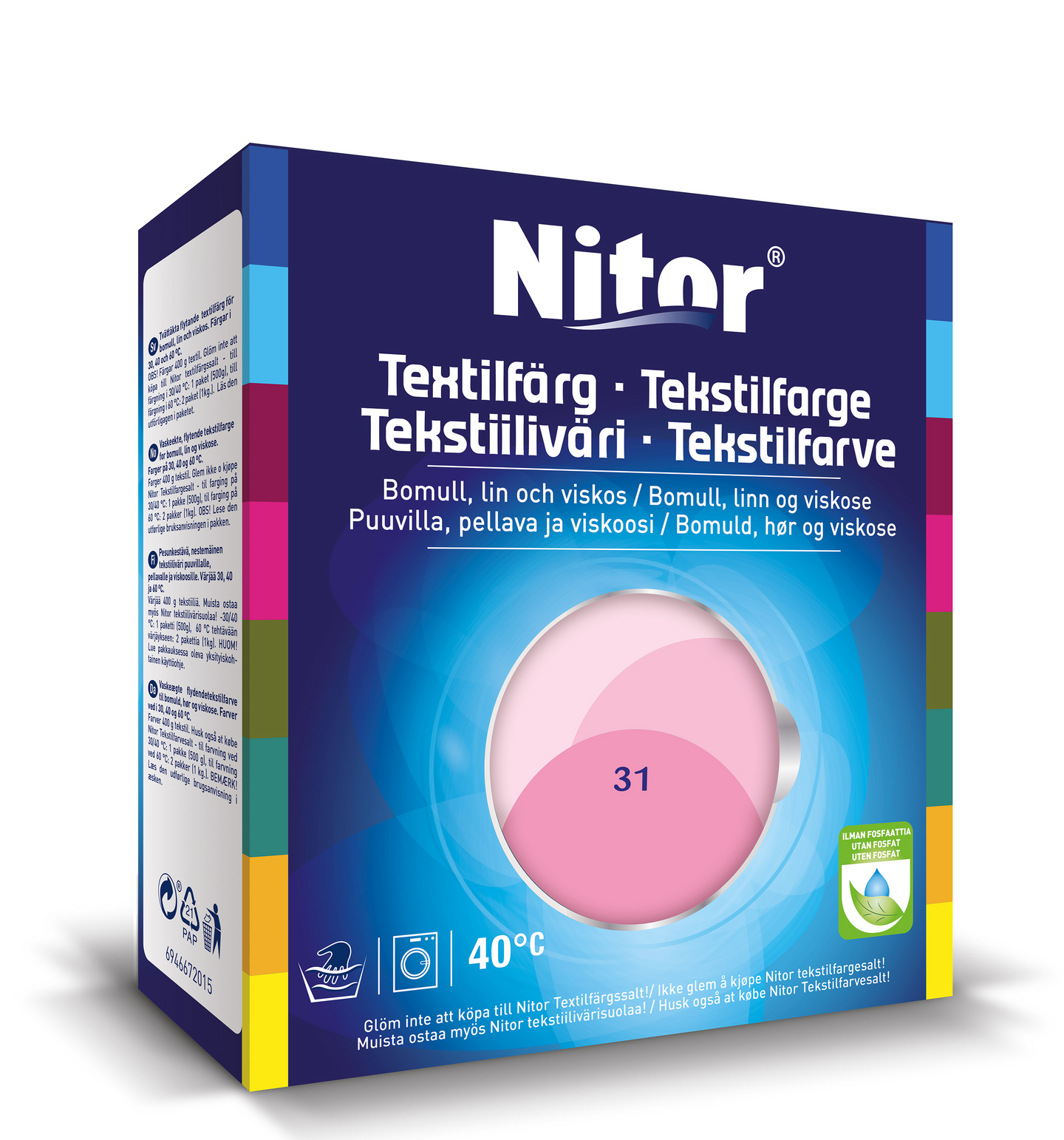 Nitor tekstiiliväri 175 g roosa 3031