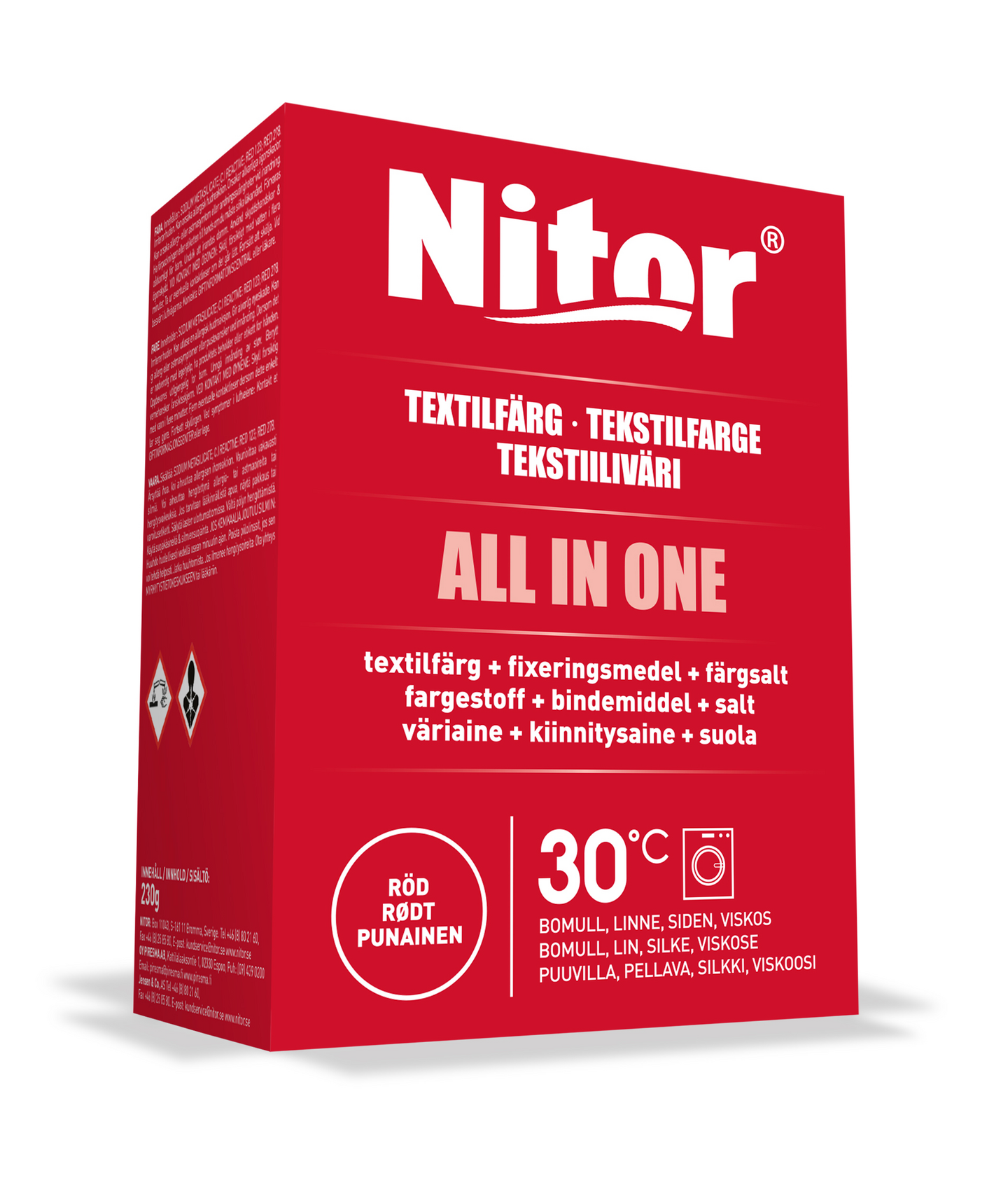 Nitor tekstiiliväri All in one 230g punainen