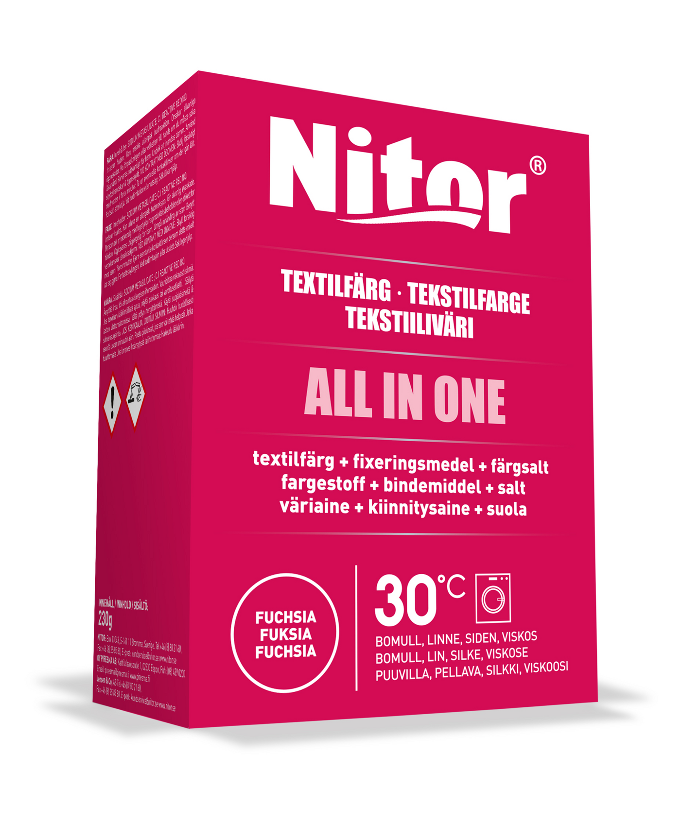 Nitor tekstiiliväri All in one 230g fuchsia