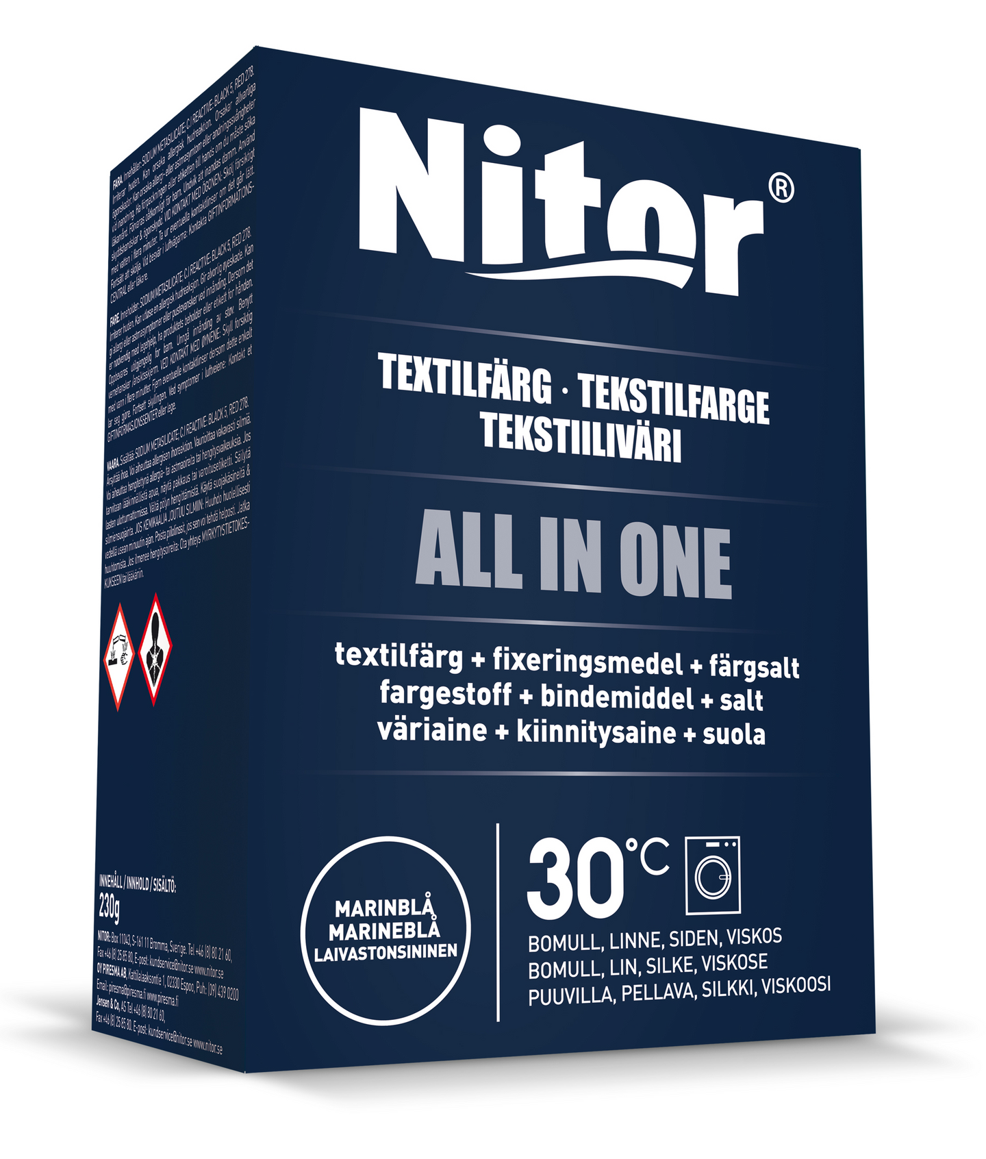 Nitor tekstiiliväri All in one 230g mariini