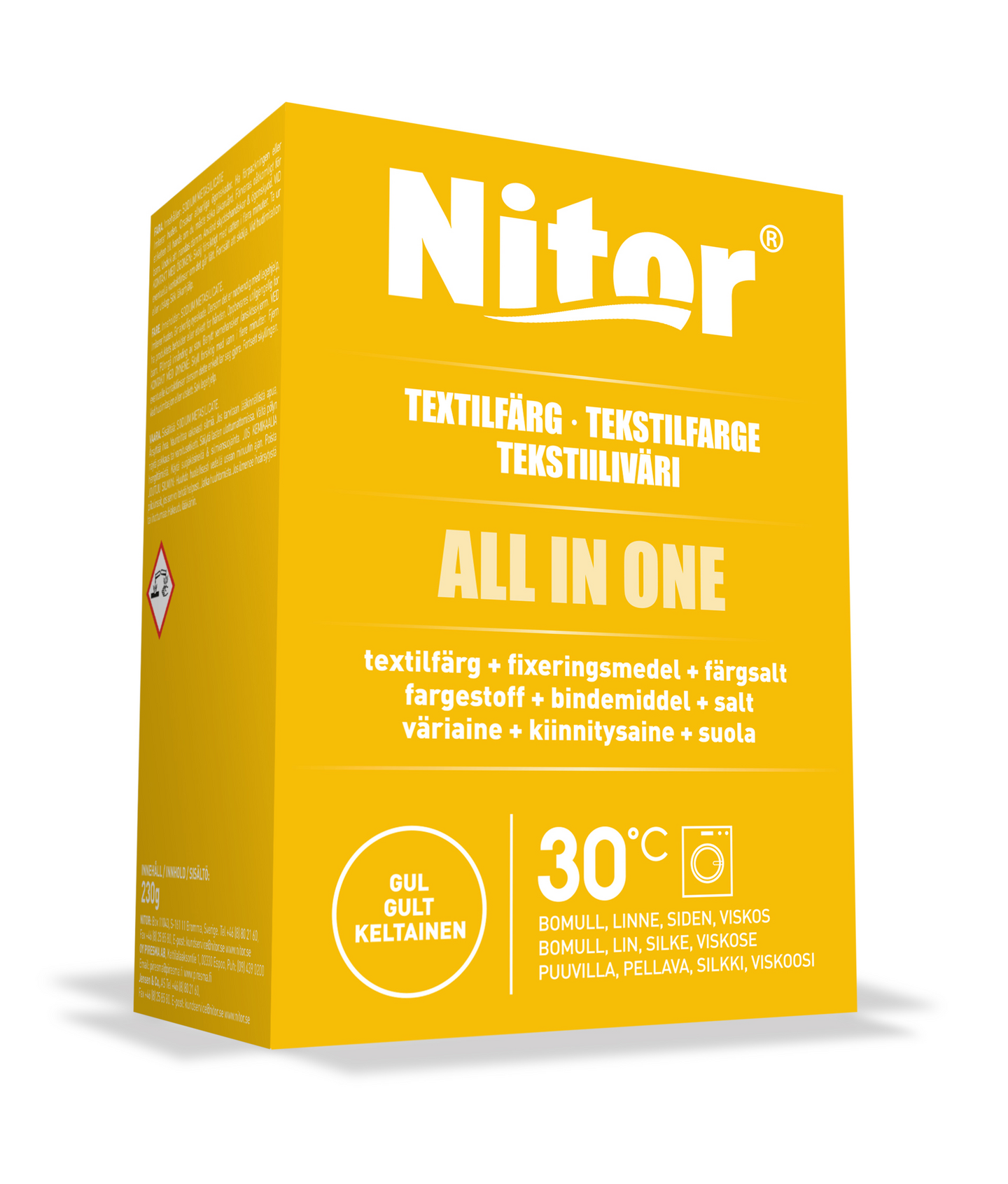 Nitor tekstiiliväri All in one 230g keltainen