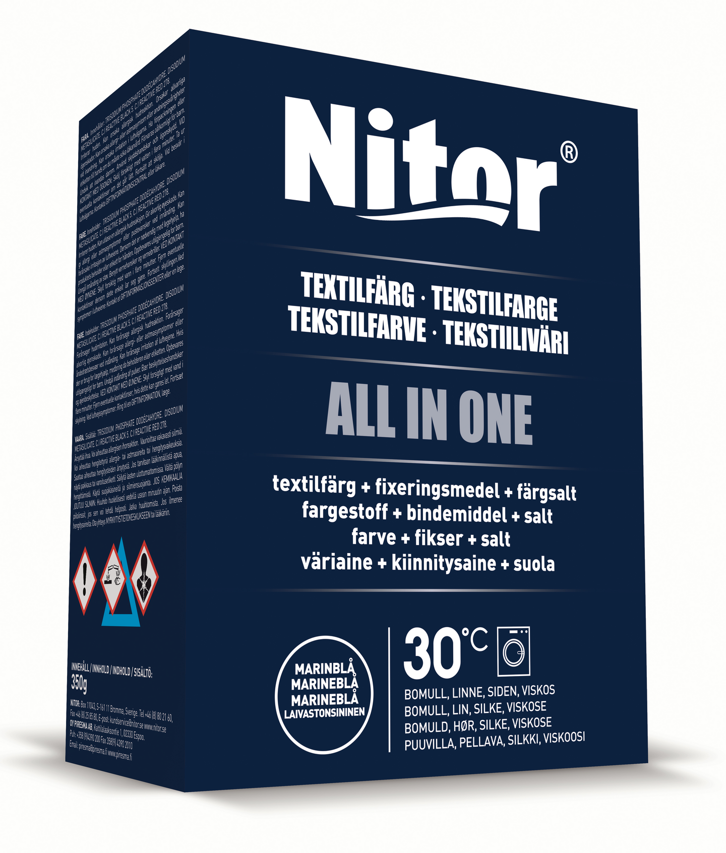 Nitor tekstiiliväri All-in1 350g mariini