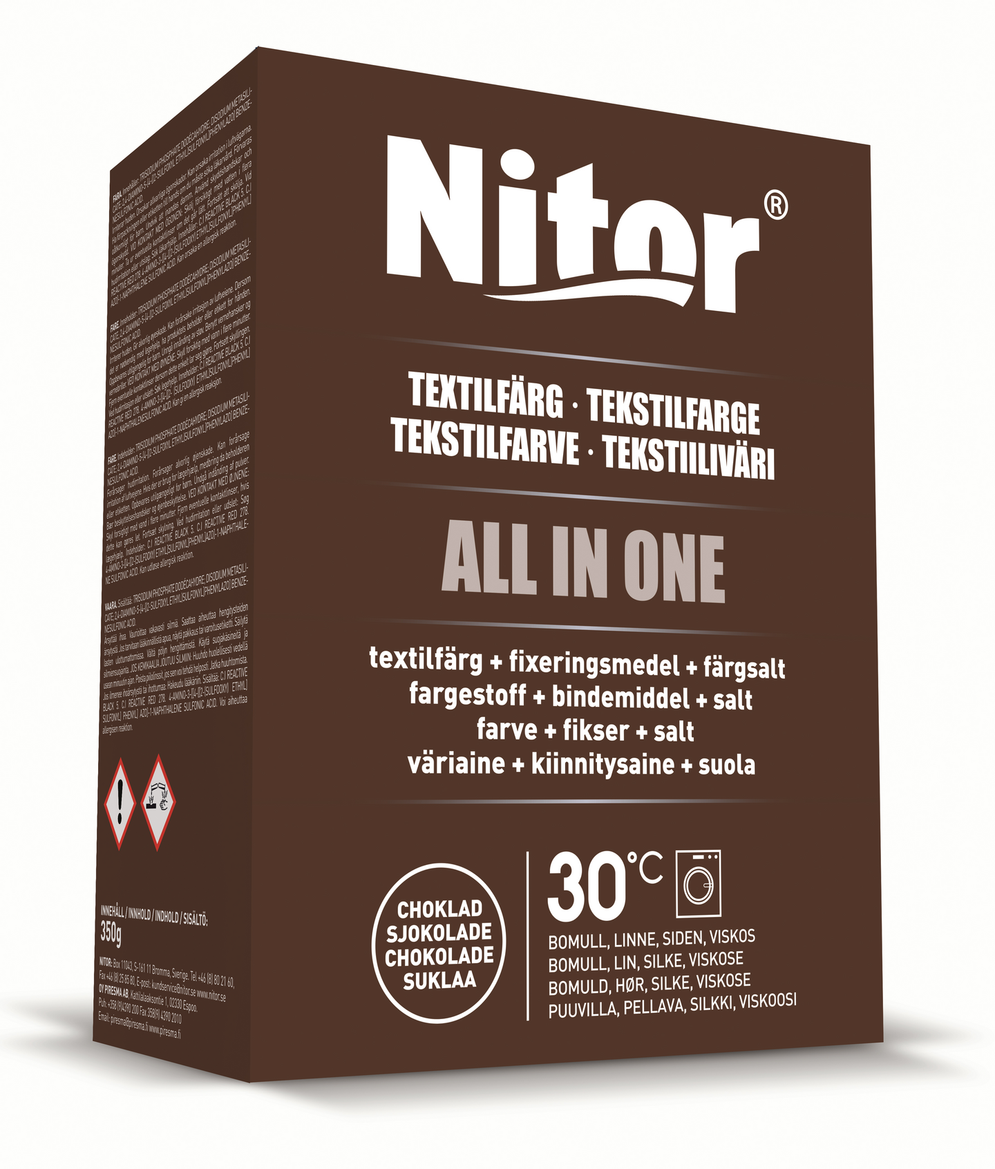 Nitor tekstiiliväri All-in1 350g suklaa