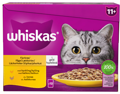 Whiskas 11+ siipikarjaherkut hyytelössä 12x85g