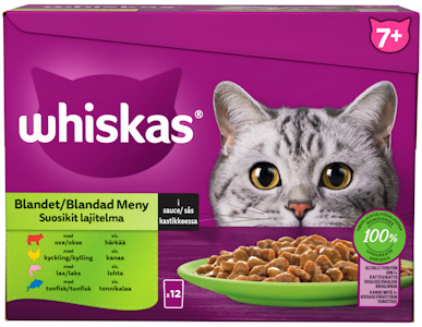 Whiskas 7+ suosikit lajitelma kastikkeessa 12x85g