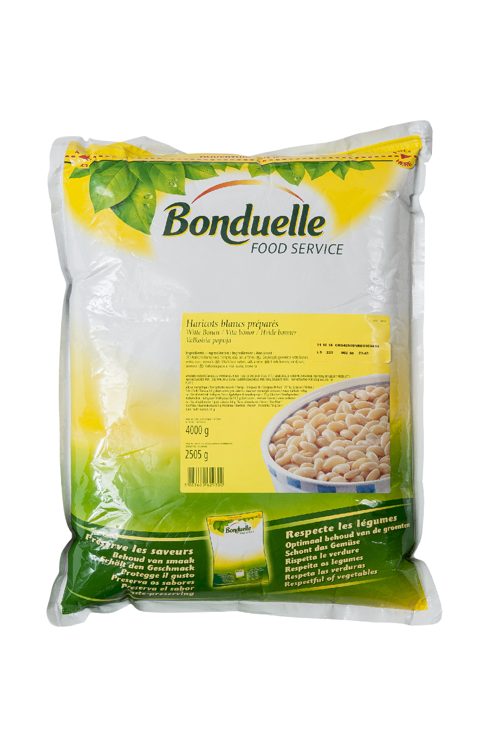 Bonduelle valkoinen papu 4kg/2,5kg suolaliemessä