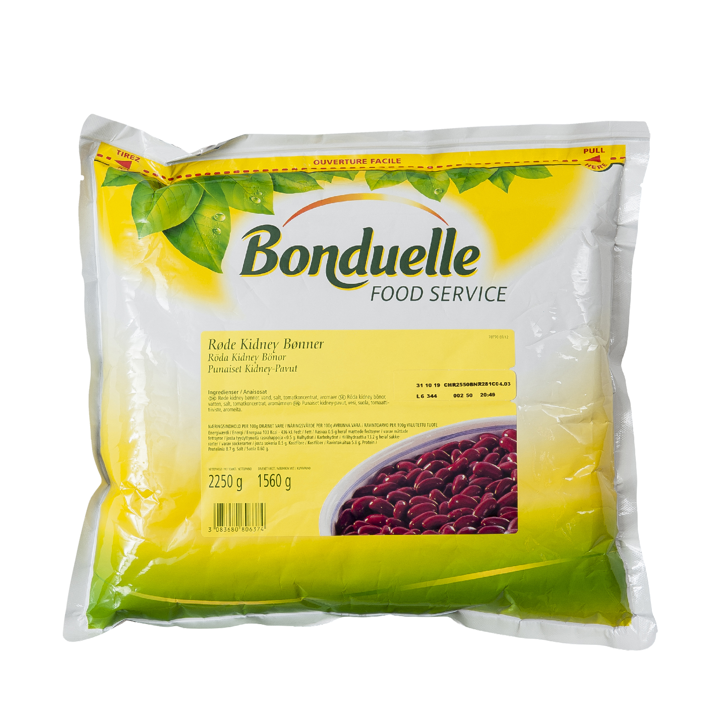 Bonduelle punaiset kidneypavut 2,25/1,56kg