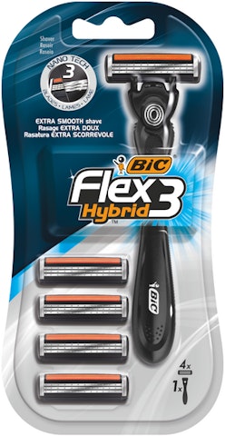 Bic Flex 3 Hybrid varsi ja 4 kpl teriä