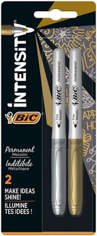 BIC Intensity kulta-hopea marker 2kpl